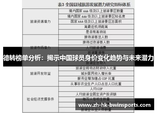 德转榜单分析：揭示中国球员身价变化趋势与未来潜力