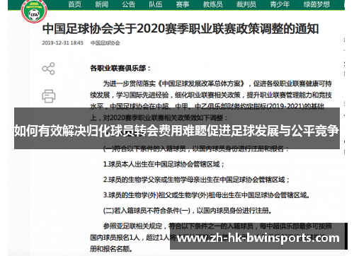 如何有效解决归化球员转会费用难题促进足球发展与公平竞争